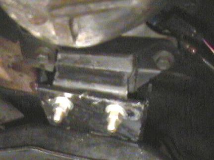 Mustang trans mount and adapter plate in place